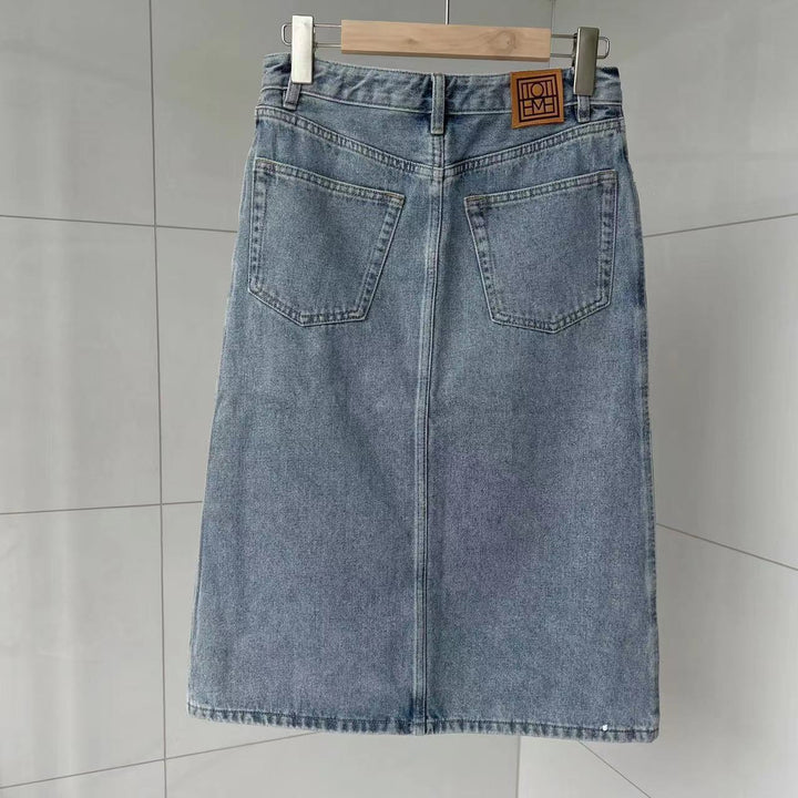 Classic A-line denim skirt for women Lune London