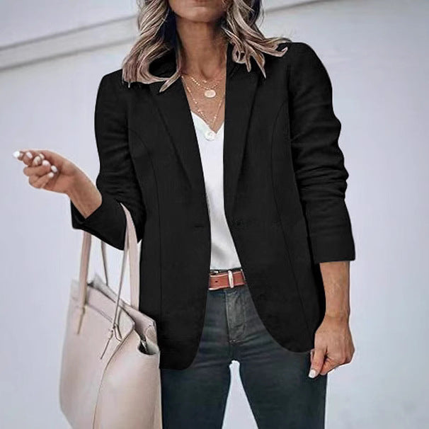Women elegant blazer with slim fit and fine textured pattern Lune London
