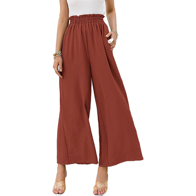 Wide-leg pants with elastic waistband for women Chic und Stil