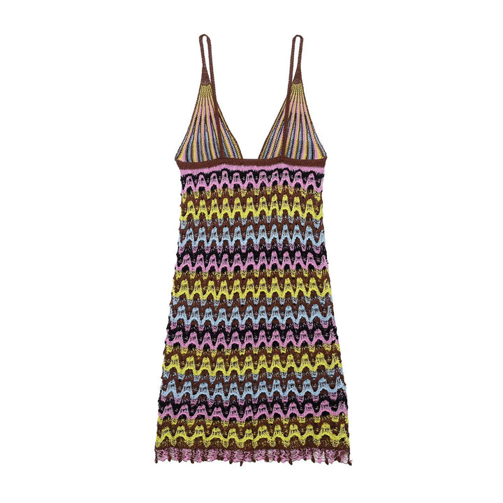 Summer chiffon dress for women with wave pattern and adjustable straps Lune London