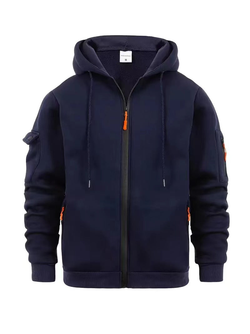 Men's functional hoodie jacket with practical zip pockets Lune London