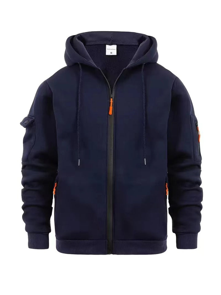 Men's functional hoodie jacket with practical zip pockets Lune London