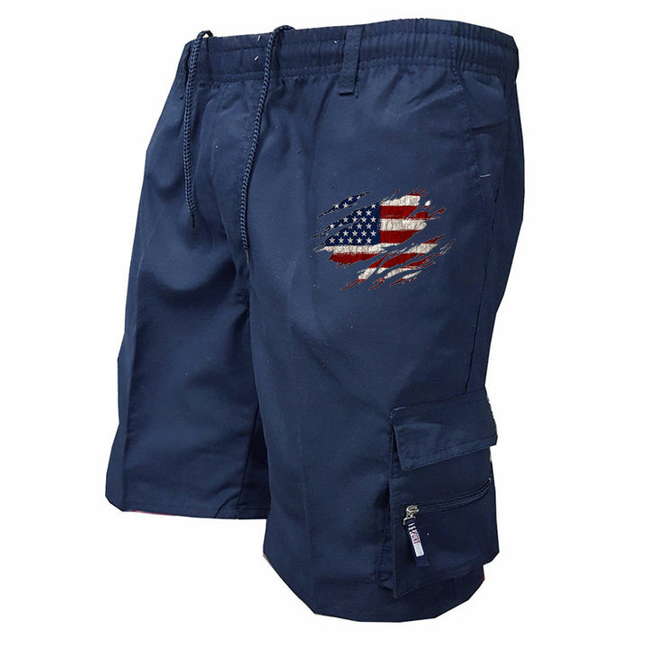 Men's cargo shorts with practical side pockets and elastic waistband Lune London