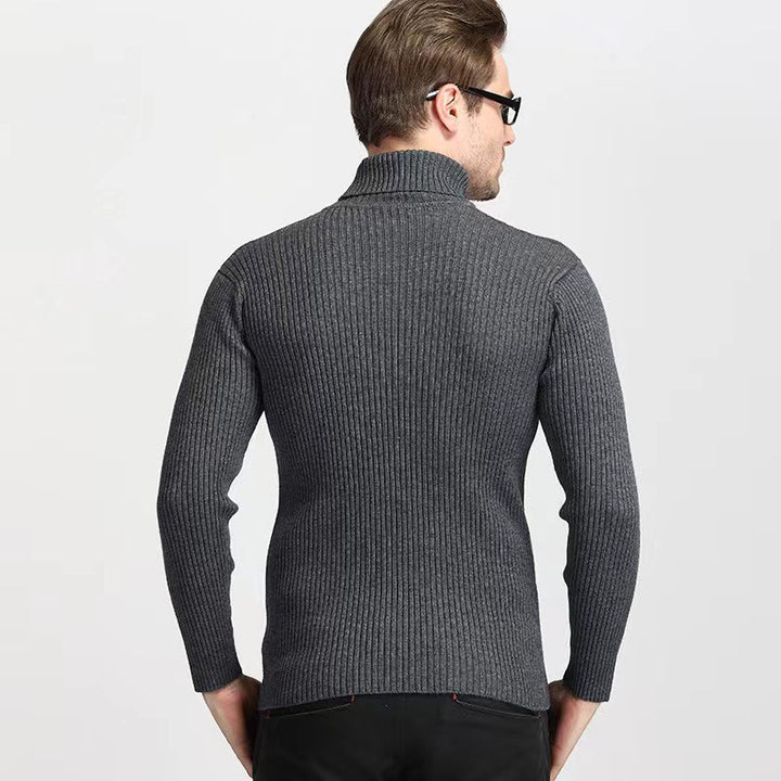 Men's ribbed fine knit turtleneck sweater Lune London