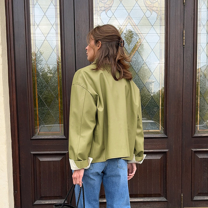 Ladies' faux leather jacket with a relaxed fit and modern design Lune London