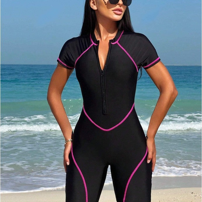 Women's Neoprene Suit with Short Shorts and Technical Zipper Lune London