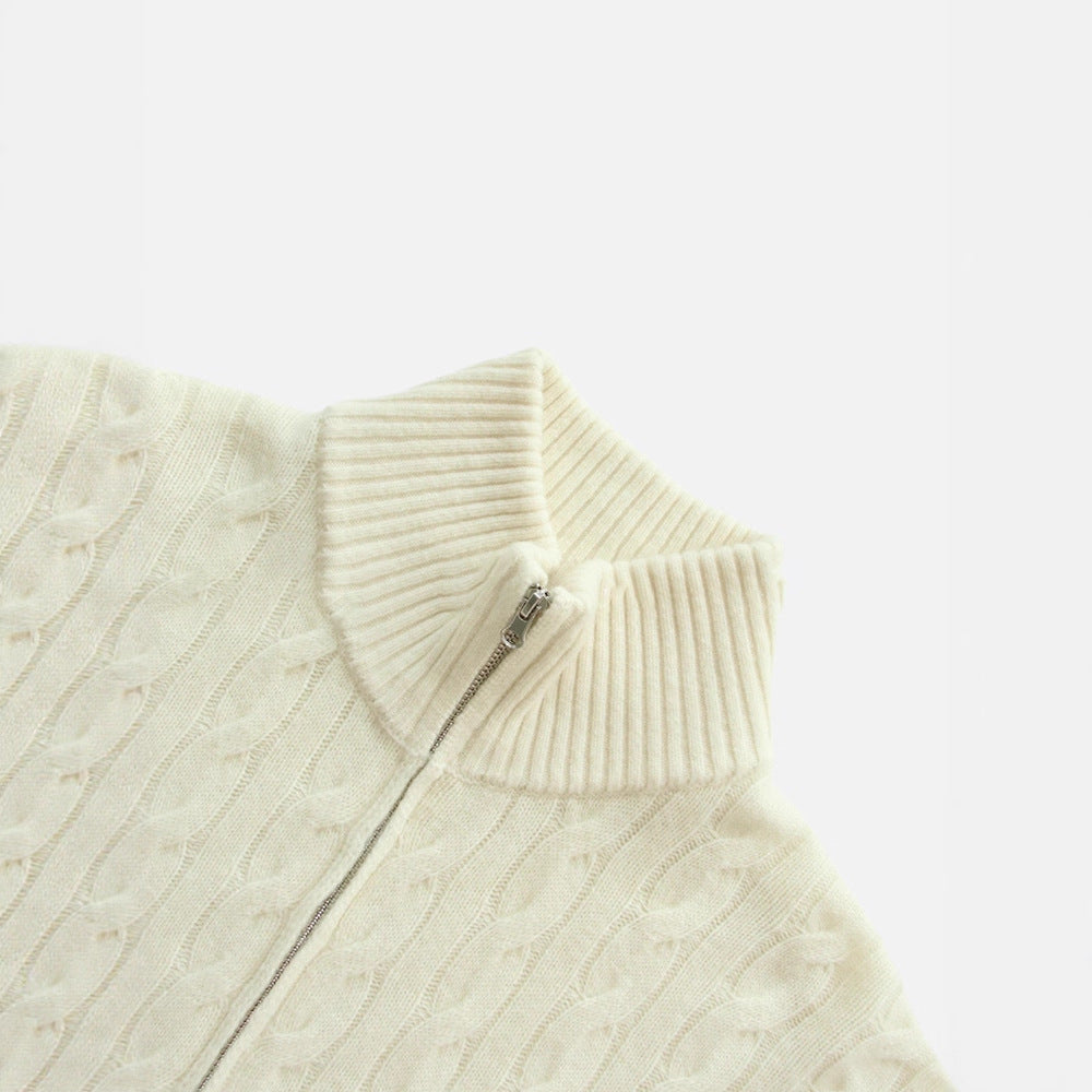 Sweater tricoté élégant pour femme avec col haut et fermeture éclair Chic & Stil