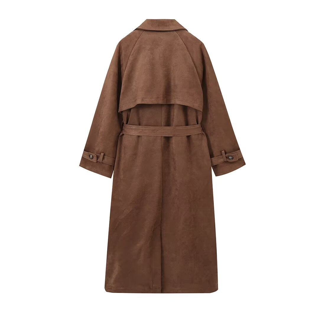 Ladies elegant high-quality suede trench coat Lune London