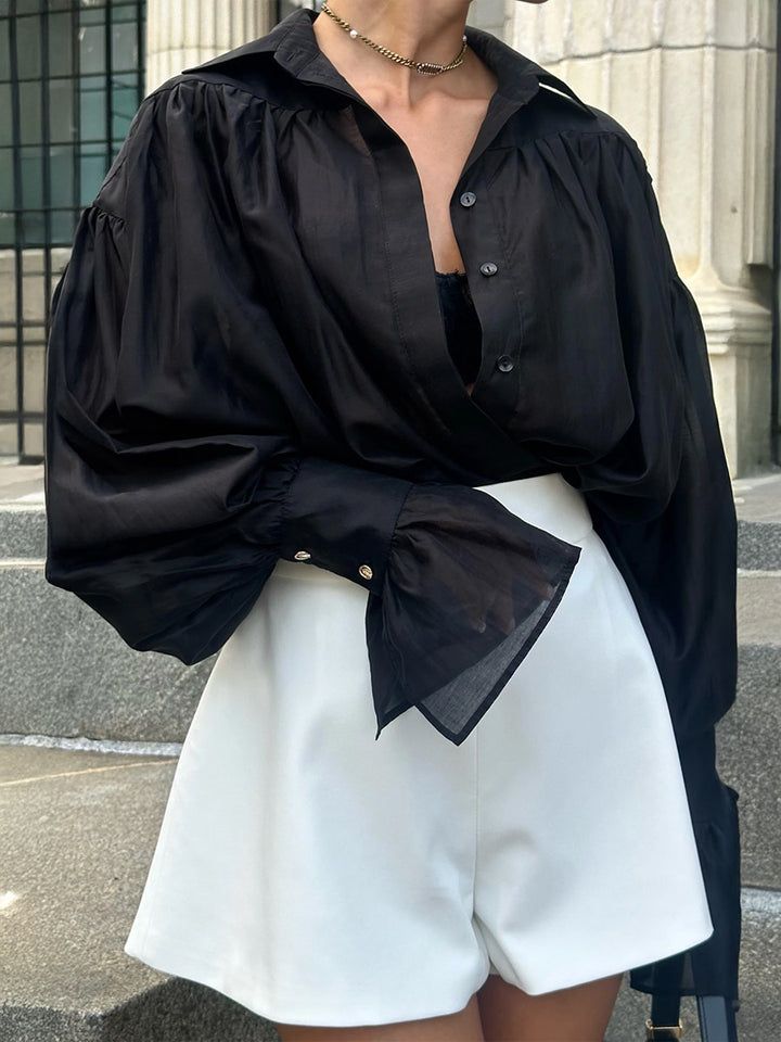 Ladies Transparent Oversized Blouse Lune London
