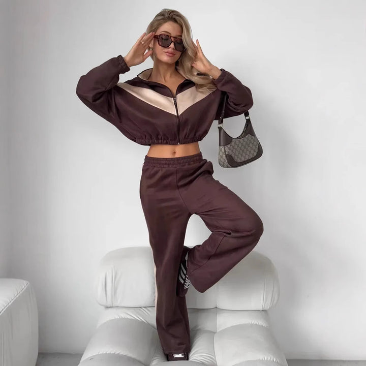 Lune London women's sporty loungewear set with high collar and zipper
