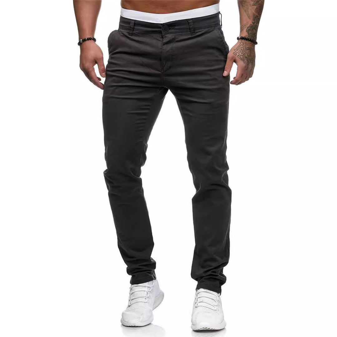 Slim fit chino pants for men with elastic waistband and timeless design Lune London
