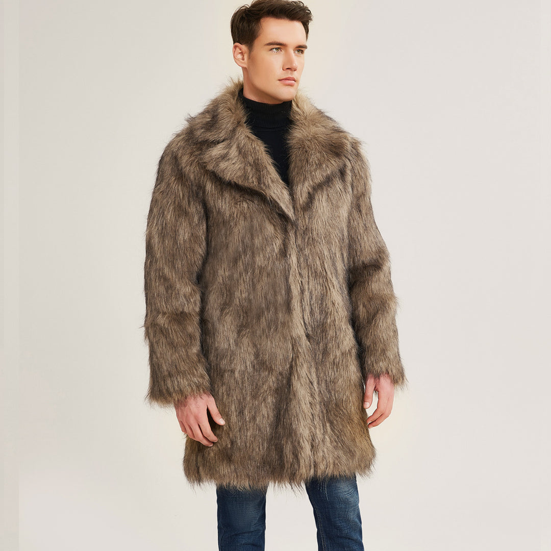 Short faux leather coat for men with elegant lapels Lune London