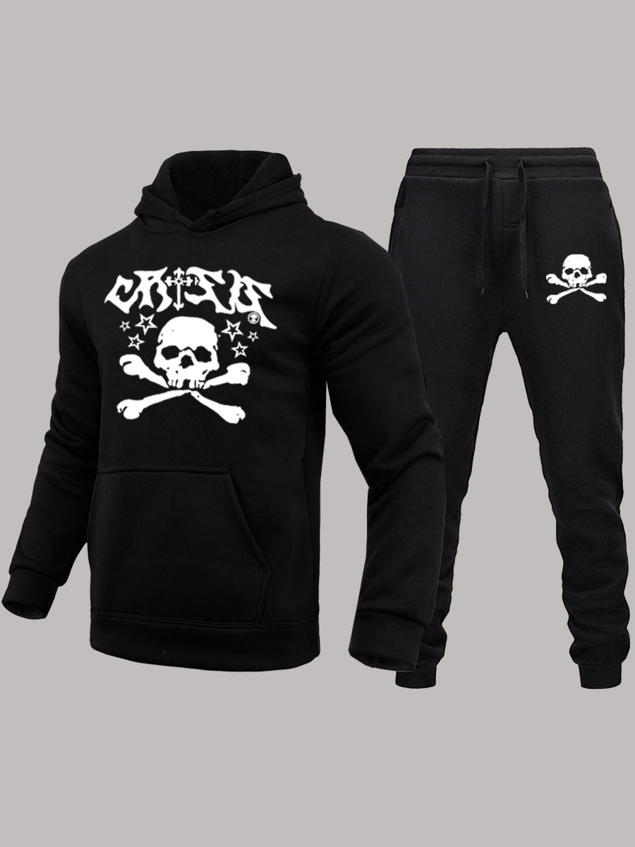 Men's hoodie and jogger set with a catchy skull design Lune London