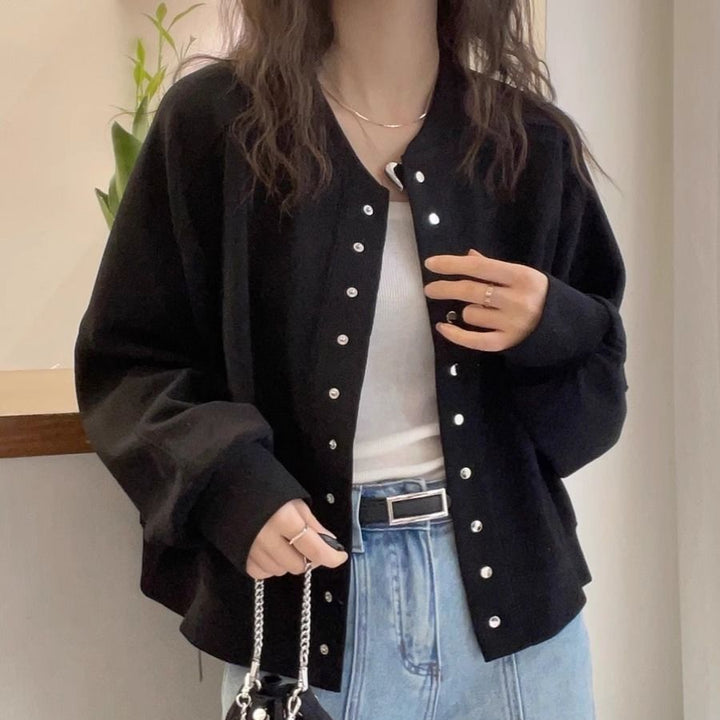 Veste de collège sportive pour femme avec pressions brillantes Chic & Stil