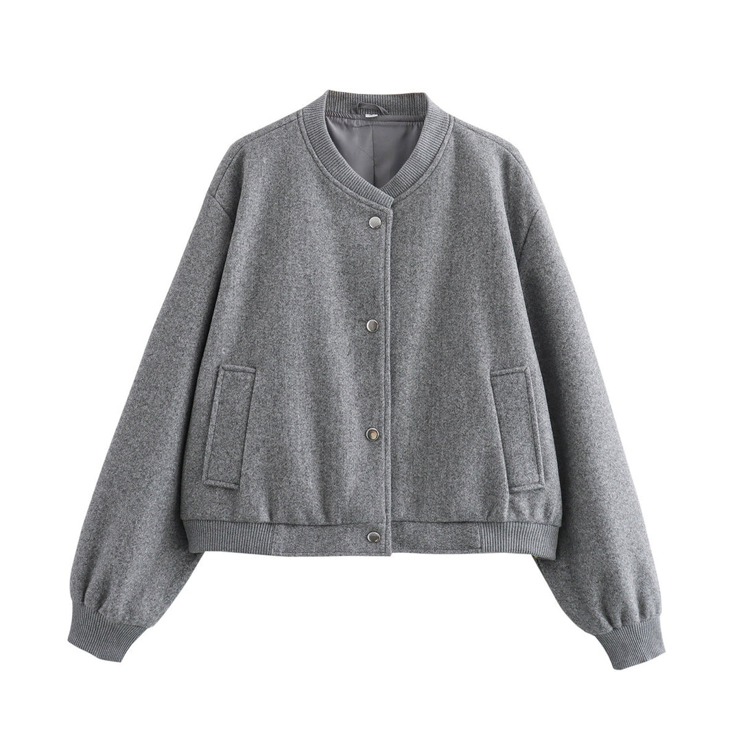 Casual bomber jacket for women in high-quality wool blend with practical pockets Lune London