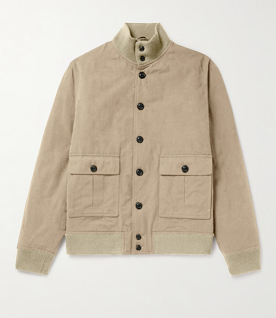 Functional utility jacket for men with high collar and flap pockets Lune London