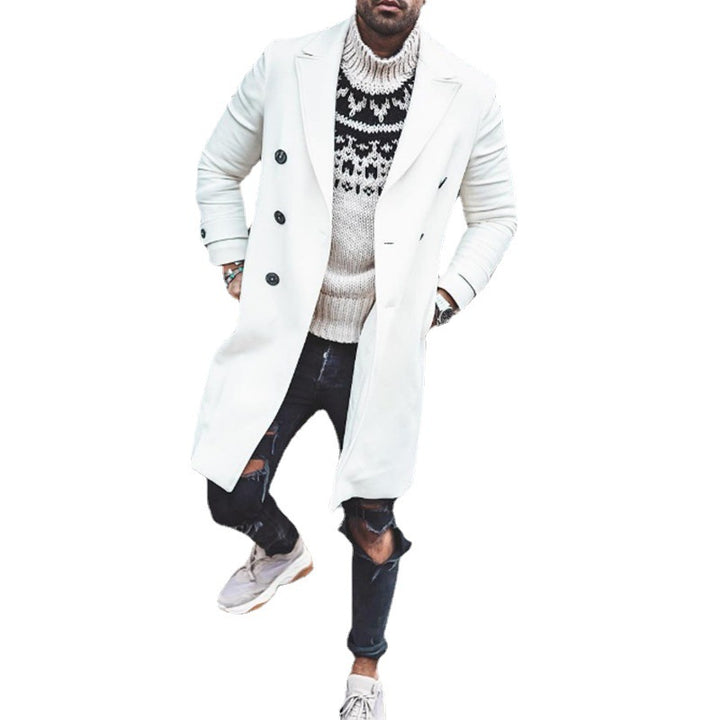 Elegant long-cut men's coat with double-breasted buttons Lune London