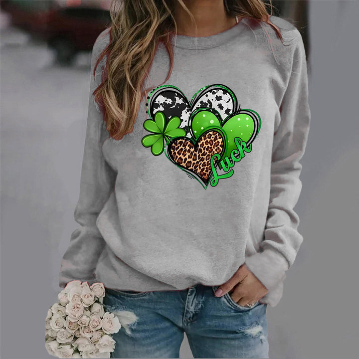 Sweat-shirt femme avec design de cœur créatif et motif accrocheur Chic & Stil