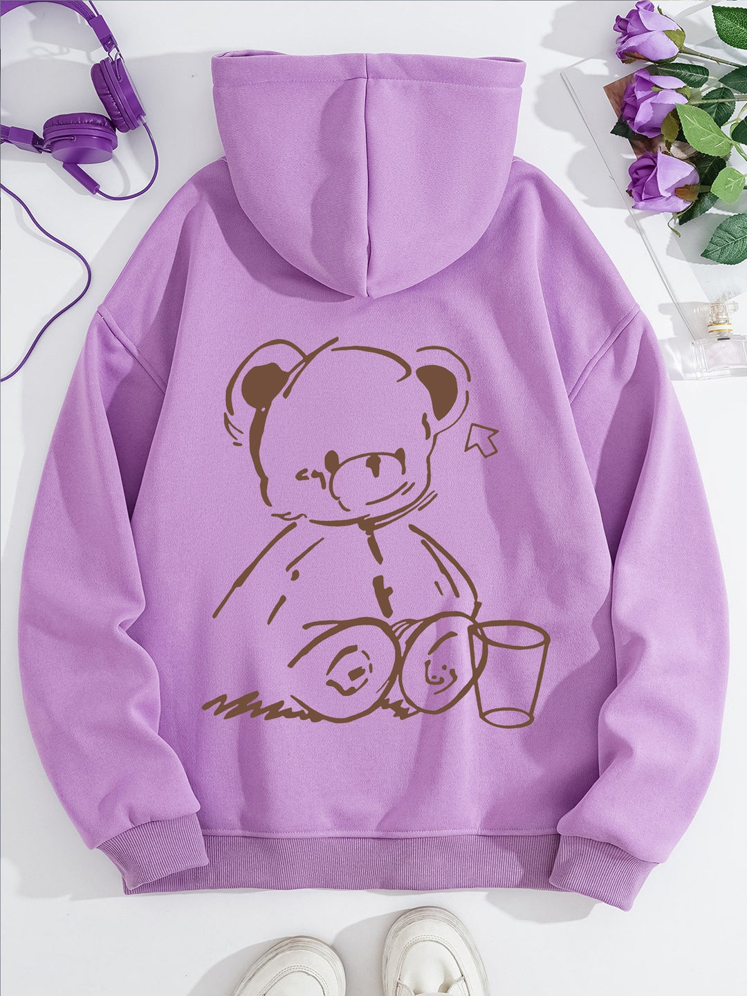 Women's Hoodie with Casual Bear Design Chic & Stil