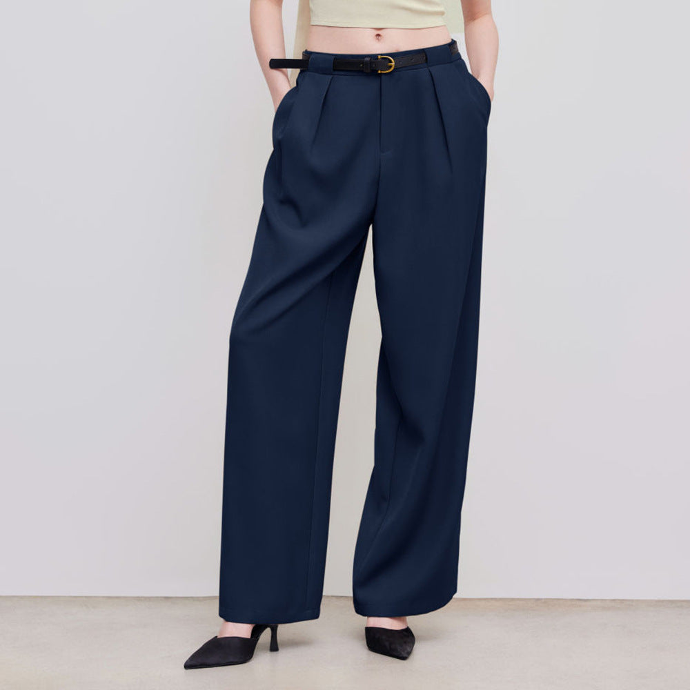 High-waisted palazzo pants for women with belt Lune London