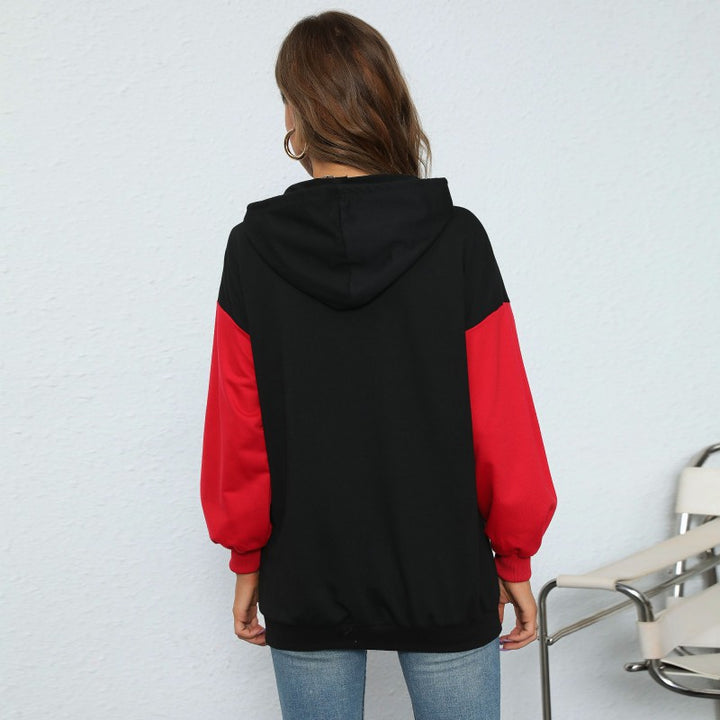 Trendy hoodie for women with casual text design and chic hood