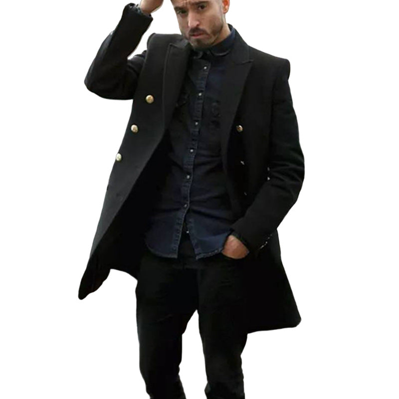 Elegant and trendy coat for men with double-breasted buttons and refined details Lune London
