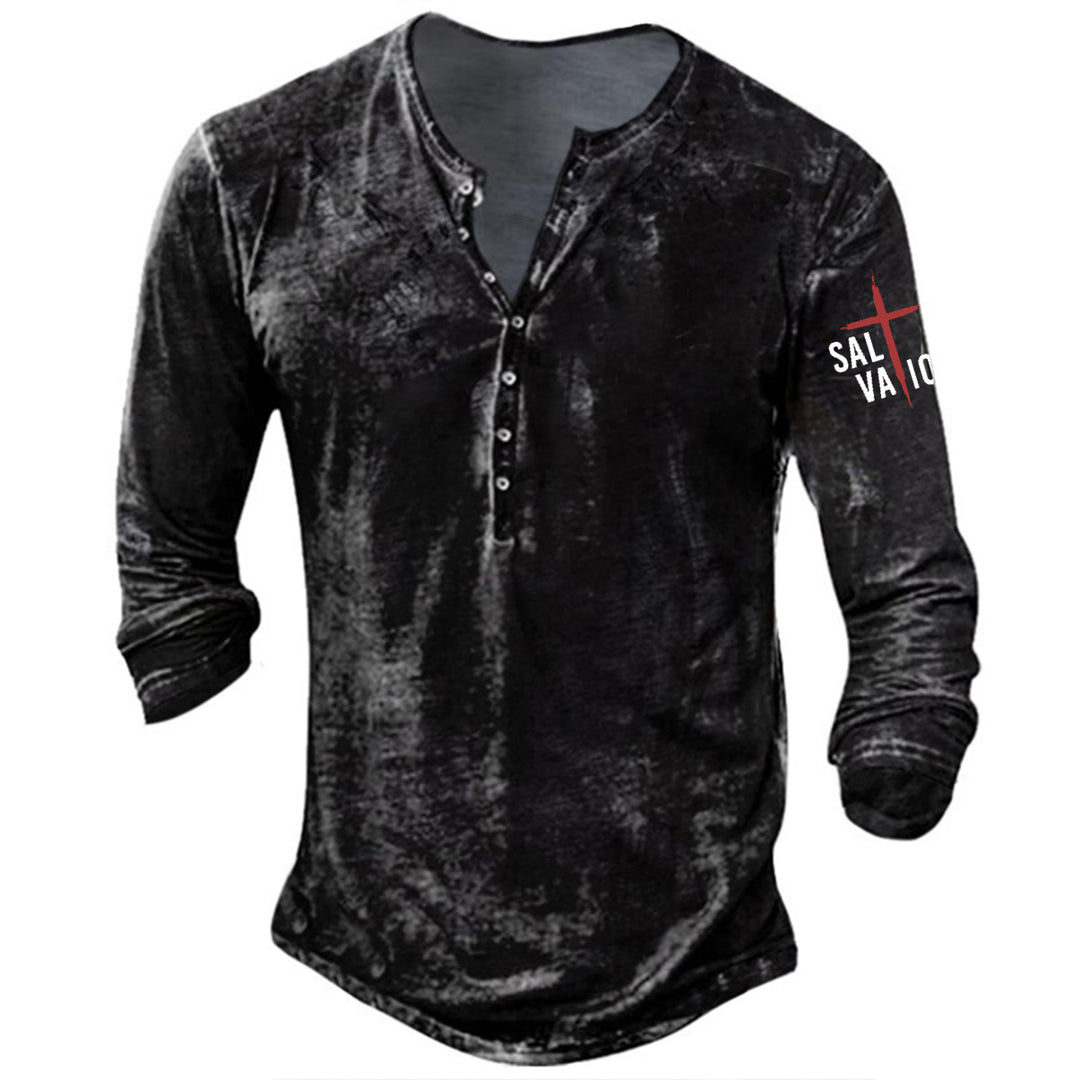 Casual long sleeve shirt for men with button placket Lune London