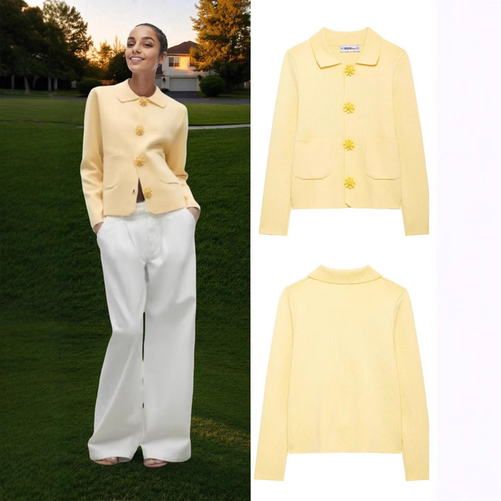 Elegant cardigan for women with decorative buttons Lune London