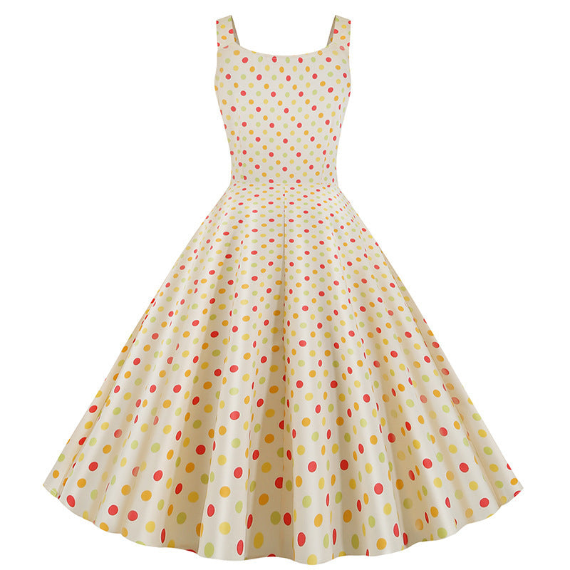 Robe swing pour femmes avec motif à pois classique et coupe évasée Chic & Stil