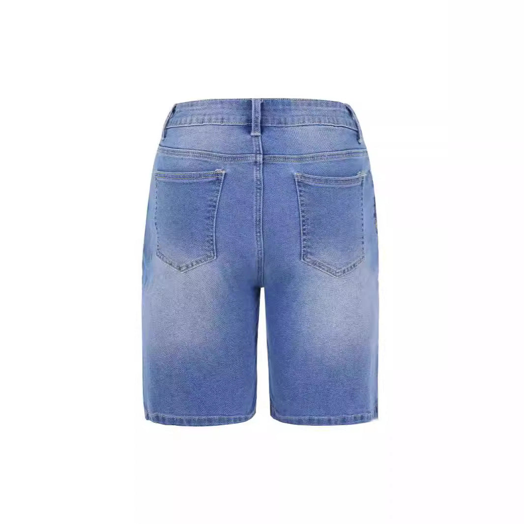 Women's denim shorts with casual cut and casual details Lune London