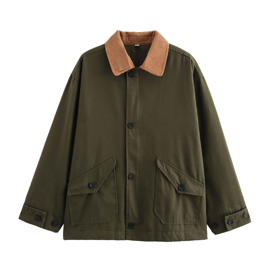 Casual transitional jacket for women with corduroy collar and practical pockets Lune London