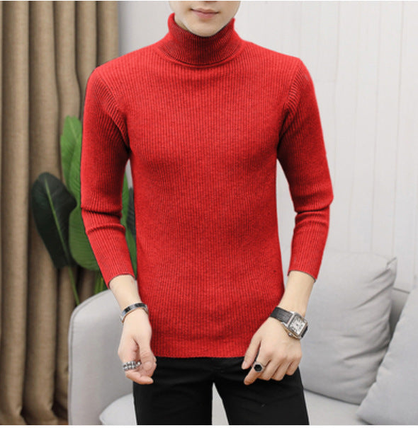 Men's premium turtleneck sweater in fine ribbed knit Lune London