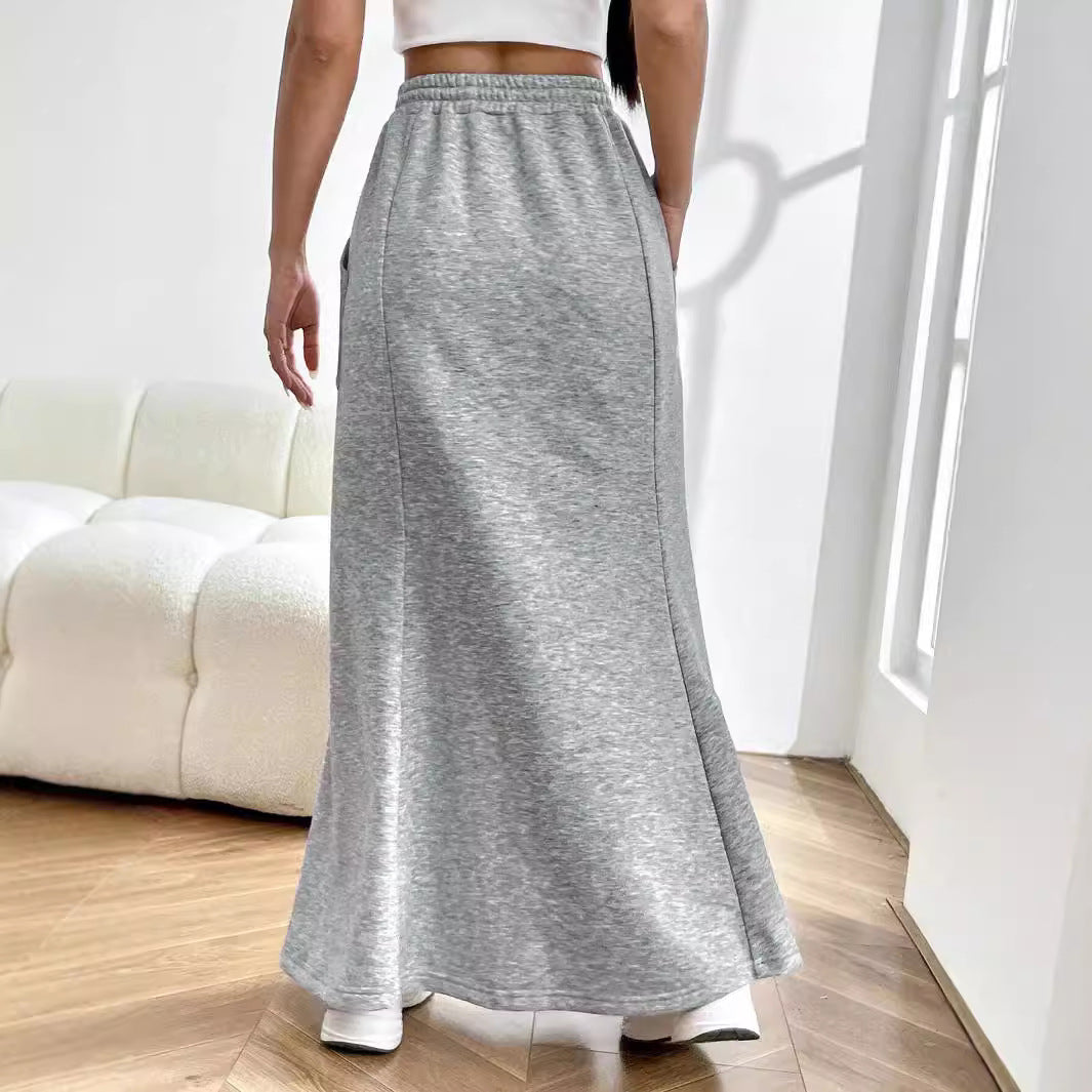 Jupe maxi en sweat femme avec taille élastique et poches pratiques Chic & Stil