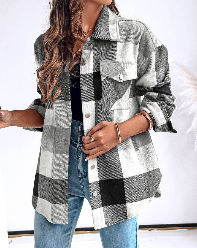 Plus size ladies checked shirt Lune London