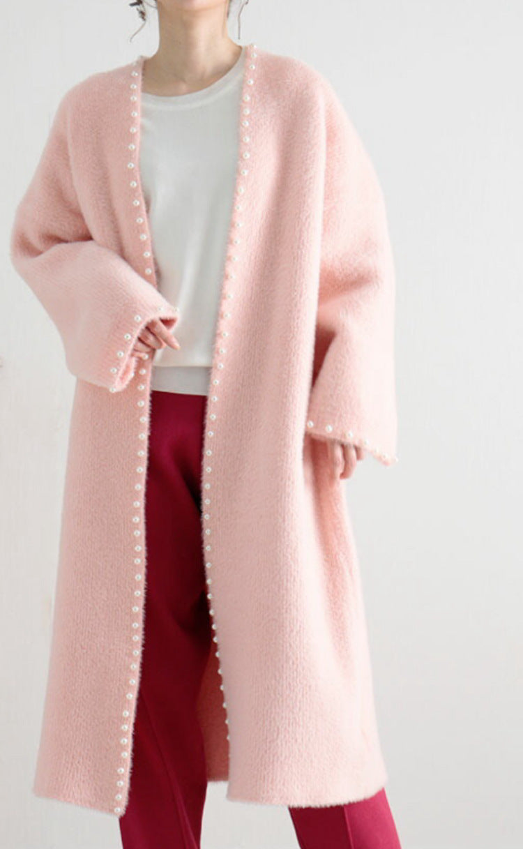 Women's fashionable cardigan with pearl ornament Lune London