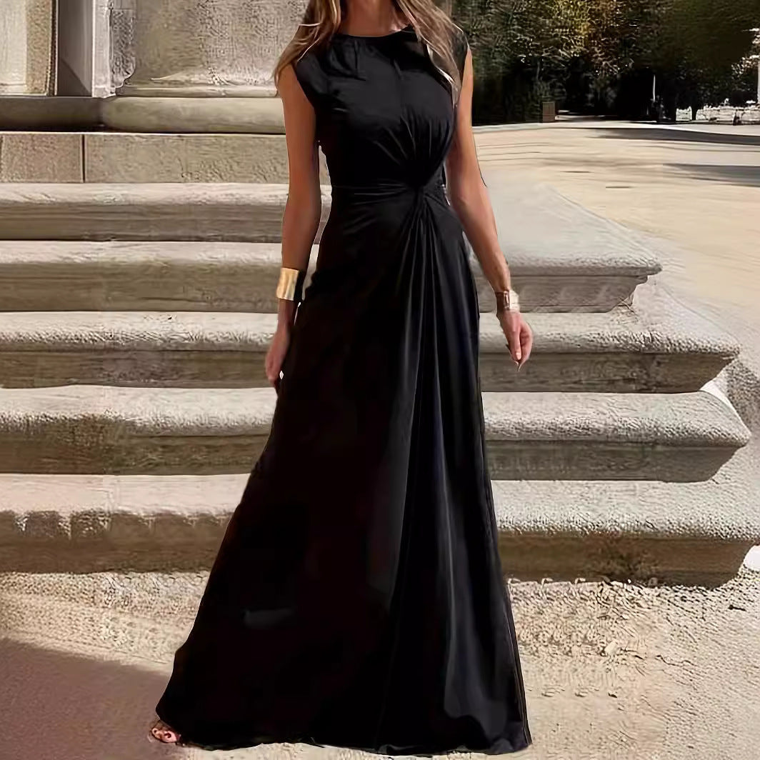 Women's Maxi Dress with Elegant Knot Detail and Flowing Cut Chic Und Stil