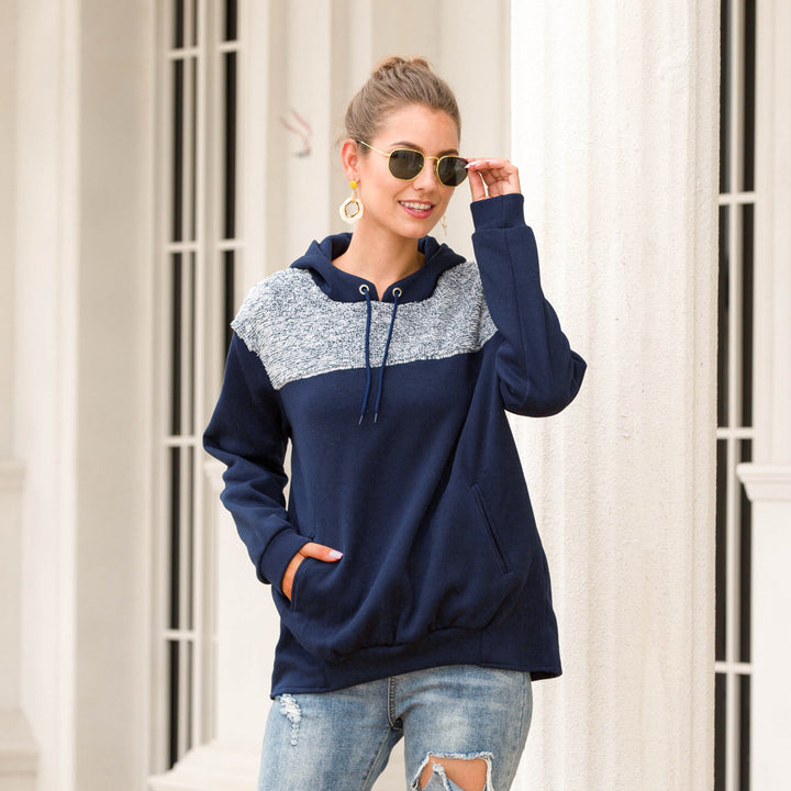 Women's hoodie with a stylish contrasting design and elastic hem Lune London