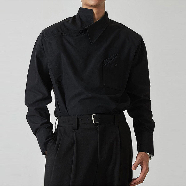 Chef jacket for men with modern high collar and practical chest pocket Lune London