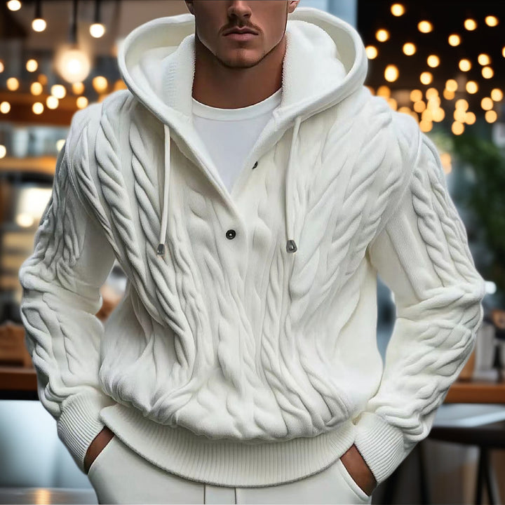 Comfortable knitted sweater for men with hood Lune London