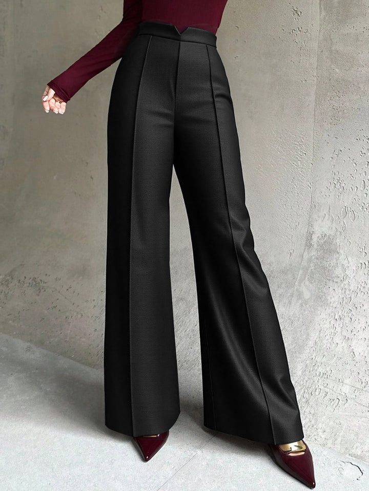 Pantalons palazzo taille haute pour femmes avec plis élégants Chic & Stil