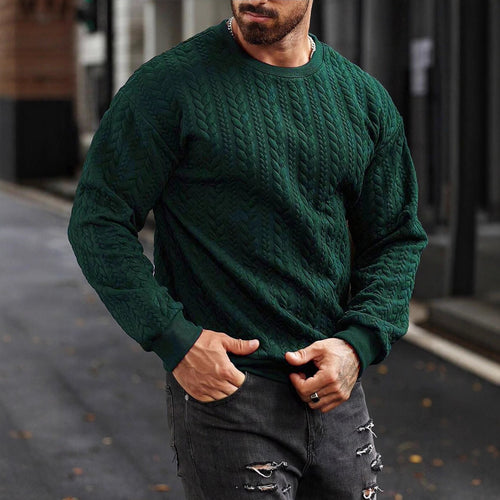 Men's Knitted Sweater with Textured Pattern Lune London