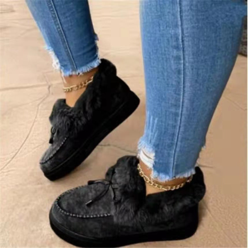 Women's sneakers with faux fur collar Lune London