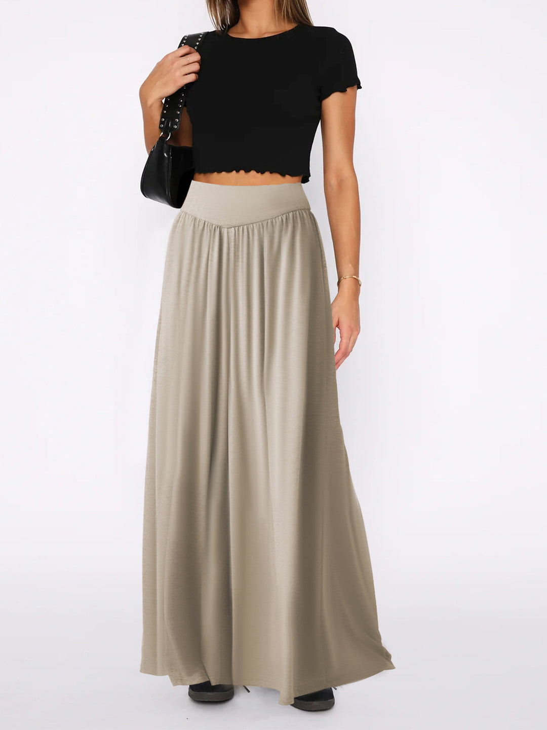 Maxi skirt for women with elastic waistband and fluid cut Lune London