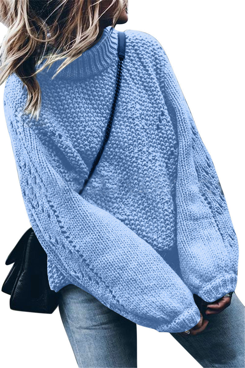 Chunky knit sweater for women with a loose fit and trendy turtleneck Lune London