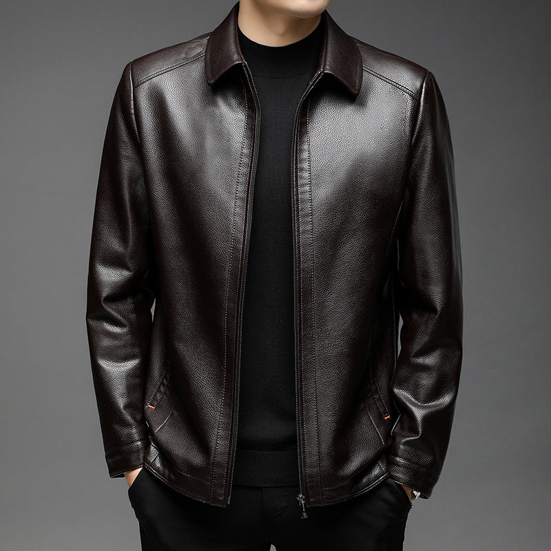 Elegant leather jacket for men with a modern cut Lune London
