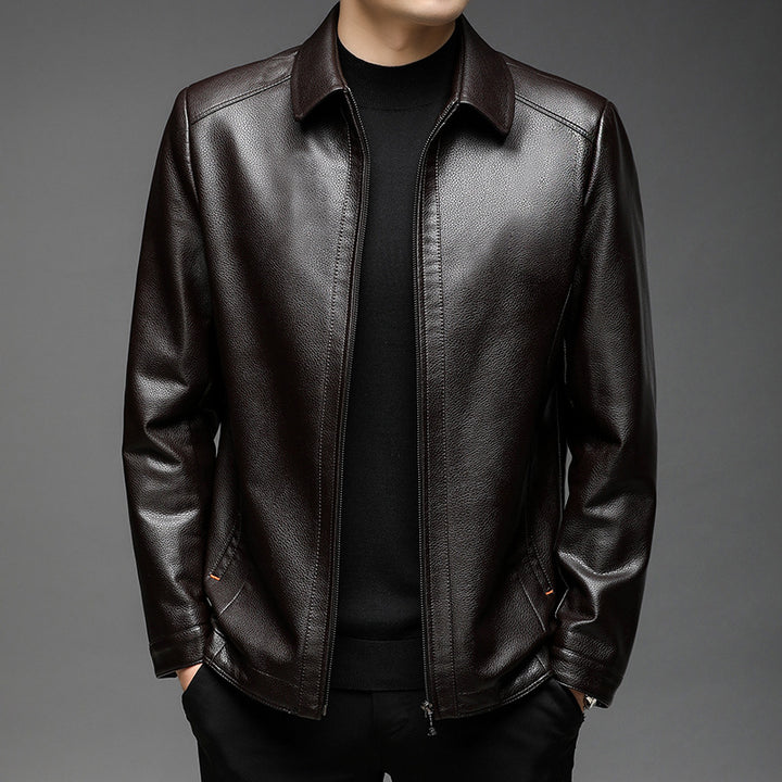 Elegant leather jacket for men with a modern cut Lune London