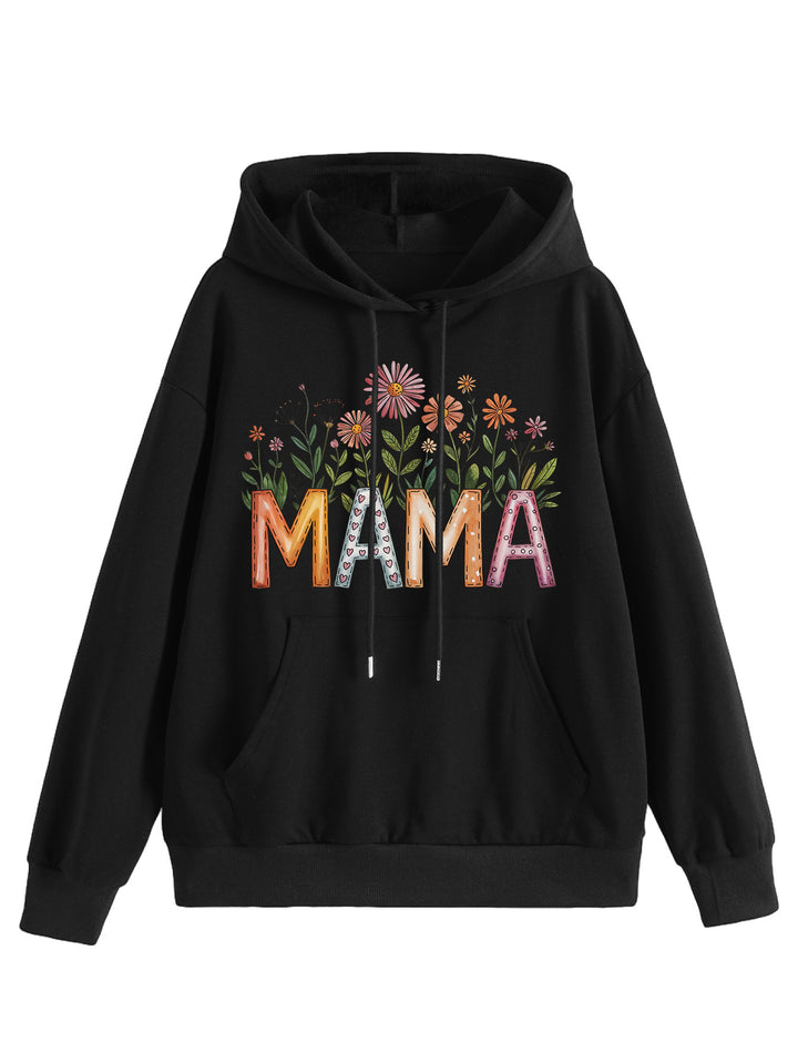Haut de femme à capuche avec imprimé floral et lettrage inspirant Chic & Stil