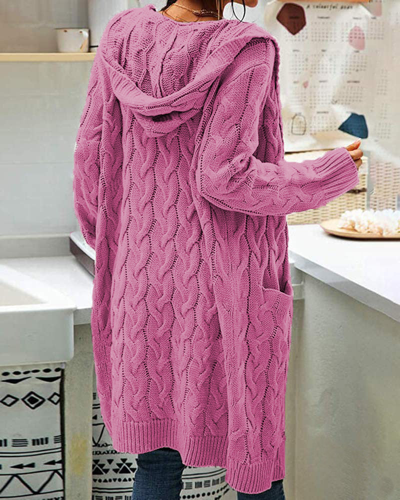 Women's cardigan with pockets and cable pattern Lune London