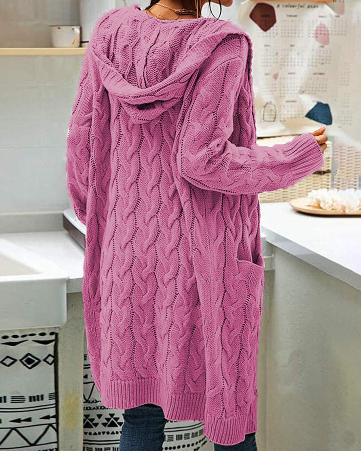 Women's cardigan with pockets and cable pattern Lune London