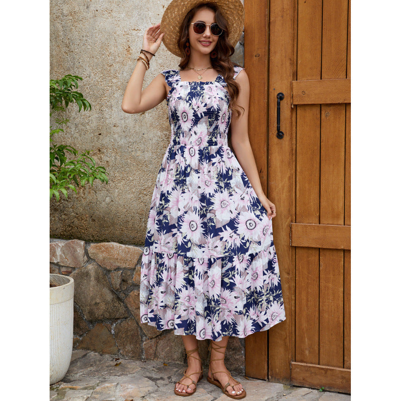 Lune London Floral Print Ruffle Maxi Dress for Ladies